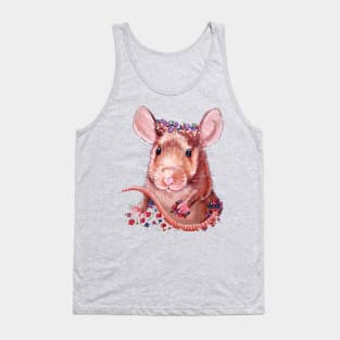 Flower Crown Rat Tank Top